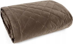 Dekoratív ágytakaró RIA6 220x240 barna bársony geometrikus foltvarrás