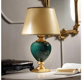 ONLI - Asztali lámpa AMADEUS 1xE27/15W/230V 72 cm zöld/arany