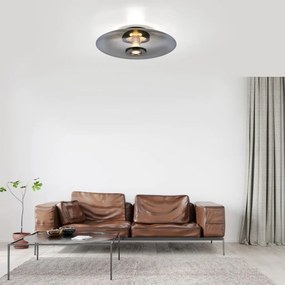 ZUMA LINE 6083-15 PURE VITRUM Kerek Mennyezeti Lámpa Szürke LED IP20