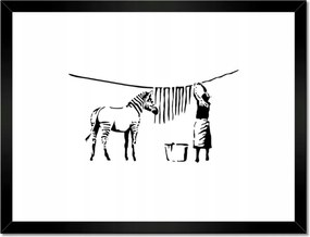 Poszterek keretben 40x30 Zebra mosás Banksy Csíkok