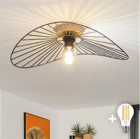 Brilagi - LED felületre szerelhető csillár CERIA WIRE 1xE27/40W/230V 40x56 cm fekete/tölgy