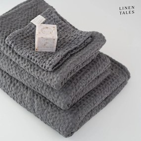 Sötétszürke törölköző és fürdőlepedő készlet 3 db-os Honeycomb – Linen Tales