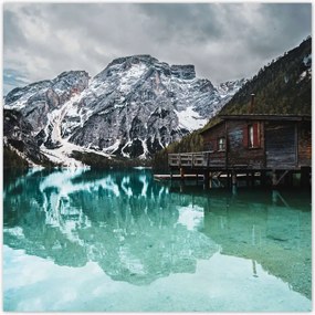 Poszterek 30x30 Fa házikó a hegyekben