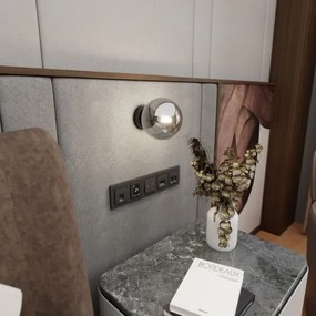 Fali lámpa ROSSI 1xE14/10W/230V fekete/szürke