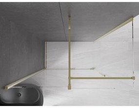 Mexen Velar, zuhanykabin tolóajtóval 150 (ajtó) x 90 (fal) cm, 8mm átlátszó üveg, arany fényes, 871-150-090-01-50