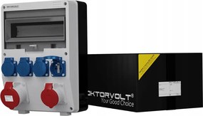 Építőipari kapcsolószekrény 32A 16A 400V 4x230V elektromos doboz erbetka