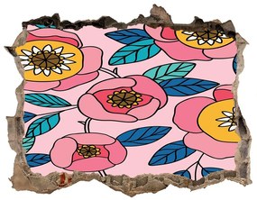 Fali matrica lyuk a falban Rózsaszín virágok nd-k-101223430