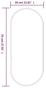 aranyszínű ovális falitükör 70x30 cm