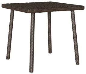 téglalap barna polyrattan kerti dohányzóasztal 40x40x37cm