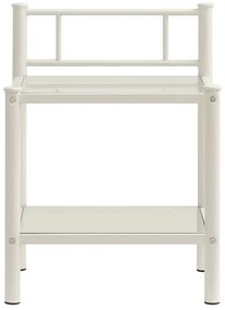 2 db fehér és átlátszó fém és üveg éjjeliszekrény