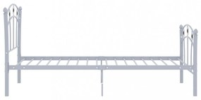 szürke fém ágykeret focis dizájnnal 90 x 200 cm