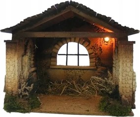 Gyönyörű Karácsonyi Betlehem világítással 20cm magas figurákhoz