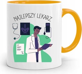 Sárga Bögre Orvosnak Legjobb Orvos Ajándék fényképes nyomtatással