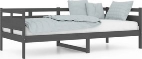vidaXL szürke tömör fenyőfa kanapéágy 90x200 cm