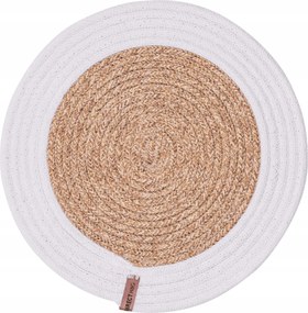 Asztali alátét Leila 35 cm fehér kerek elegáns asztalszőnyeg