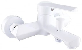 Mexen SABRE - alacsony mosdókagyló készlet + kádcsap + 1 pontos zuhanygarnitúra, fehér, 72130-20 + 72100-20 + NLL 60AD