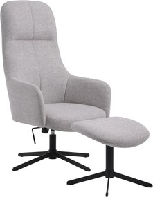 Világosszürke forgó relaxációs fotel Manning – Unique Furniture