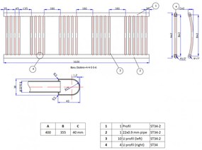 Fekete 300x1600mm törölközőszárítós fürdőszobai radiátor Welland Lux | Készletről | Gyors kiszállítással