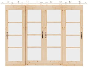 ezüstszínű rozsdamentes acél tolóajtó fémszerelék készlet 366cm