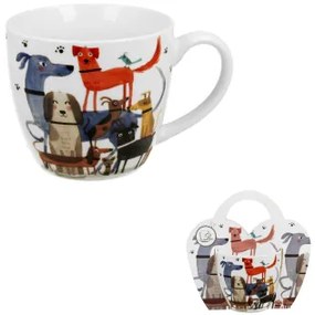 Kutyás porcelán bögre 460 ml díszcsomagolásban Dog walk