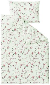 Krepp ágyneműhuzat FLORAL CREAM világoszöld Ágyneműhuzat mérete: 70 x 90 cm | 140 x 200 cm