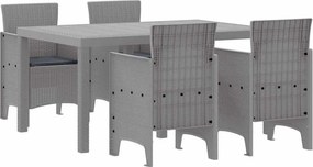 vidaXL Kert étkező szett 5 pcs Világosszürke Polt rattan