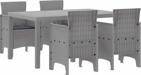 vidaXL Kert étkező szett 5 pcs Világosszürke Polt rattan