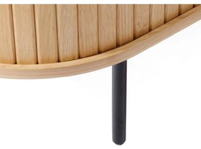Natúr színű komód tolóajtóval, tölgyfa dekorral 120x76x45 cm Nola – Unique Furniture