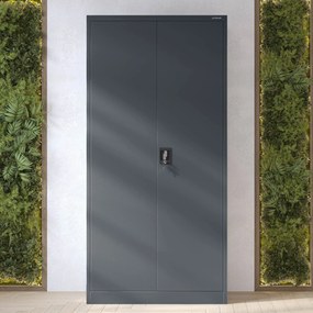 Fém öltözőszekrény DAWID, 900 x 1850 x 450 mm, antracit