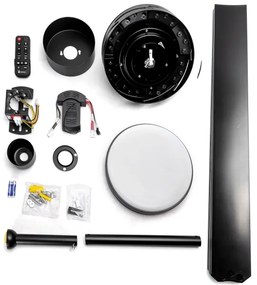 Aigostar-LED Dimmelhető mennyezeti ventilátor LED/24W/230V 2700-6500K 165cm + távirányító fekete