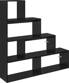 vidaXL Szobaelválasztó könyvespolc Fekete tölgy 143,5 x 29 x 143,5 cm