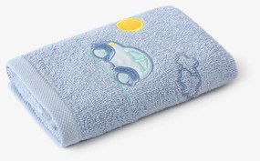 Goldea gyermek frottír törölköző - kék autócska 30 x 50 cm