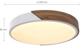 Brilagi - LED dimmelhető lámpa PILANA LED/48W/230V tölgy/fehér átm. 40 cm + távirányító