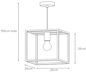 Lucide 08424/01/30 - Függeszték ARTHUR 1xE27/60W/230V