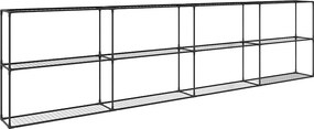 vidaXL 3-szintes növénypolc Fekete 400 x 32 x 104 cm Acél