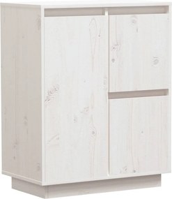 vidaXL fehér tömör fenyőfa tálalószekrény 60 x 34 x 75 cm