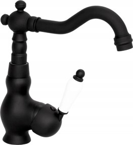 Retro VI Fekete Magas Pultra Szerelhető Mosdó Csaptelep