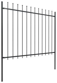 vidaXL fekete acél kerti kerítés lándzsás tetejű 359 x 150 cm