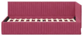 Sarokágy keret fejtámlával bordó 90 x 200 cm Bársony