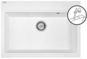 Laveo Tau, 1 rekeszes gránit mosogató 700x500x215 mm, fehér, LAV-SBT_6107