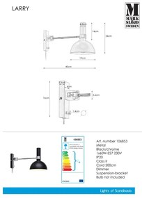 Markslöjd 106970 - Dimmelhető fali lámpa LARRY 1xE27/60W/230V