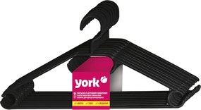 Akasztós fogas műanyag York fekete 9+1