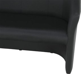 Klub duplafotel, fekete textilbőr, CUBA