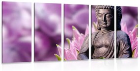 5-részes kép békés Buddha