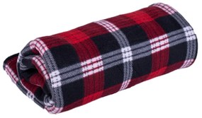 Fleece takaró kocka bordó, 150 x 200 cm