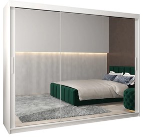 Ruhásszekrény 250 cm Toki 3 (matt fekete + matt fehér). 1065111