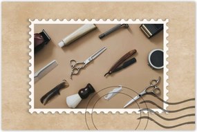 Poszterek 120x80 Vintage barber felszerelés
