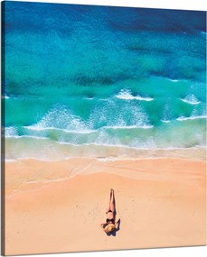Vászonkép Nő Tengerpart Nap Hullámok 80x100 cm Ideális ajándék