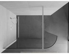 Mexen Kioto, lekerekített zuhanyparaván 80 x 200 cm, 8 mm átlátszó üveg, fehér profil, 800-080-101-20-06
