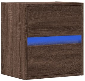 barna tölgyszínű fali TV-szekrény LED-del 41 x 31 x 45 cm